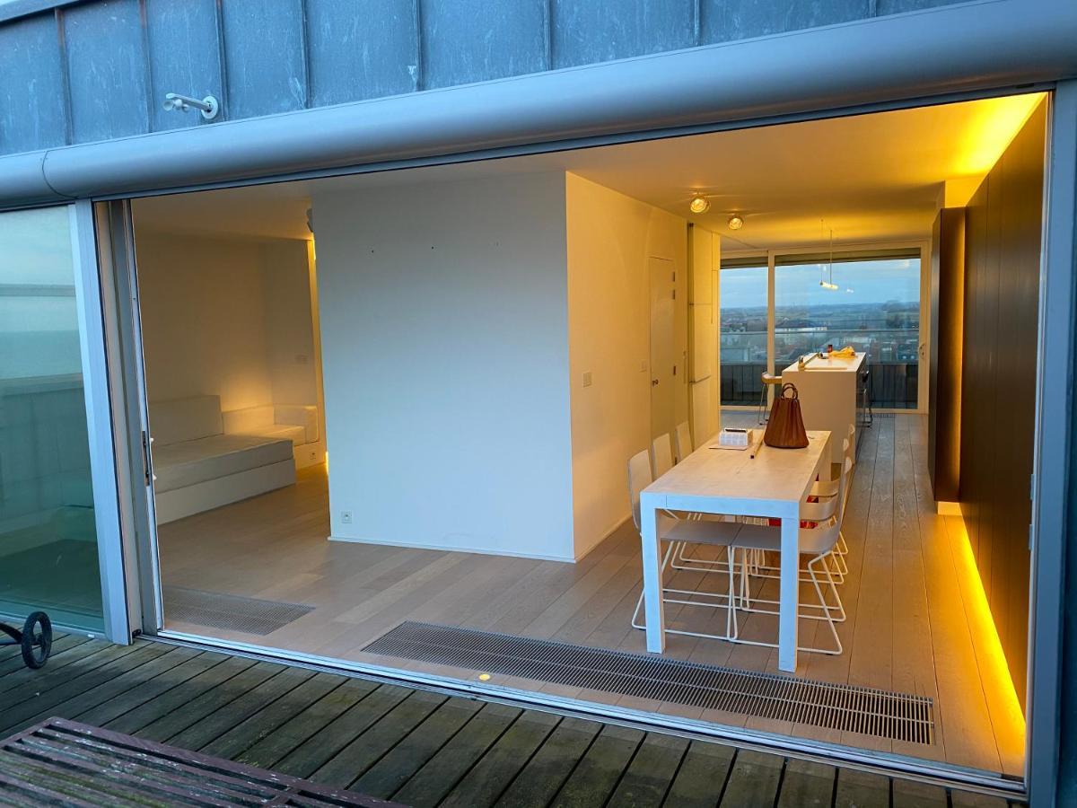 Ferienwohnung Penthouse Sea-Loft Blankenberge, Uniek Zeezicht, Luxeloft Met 40M2 Terras! Exterior foto